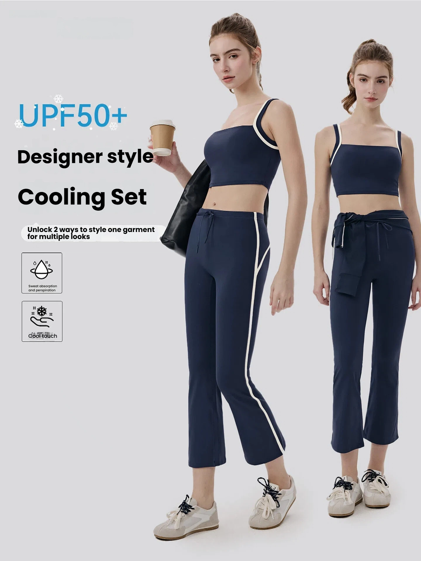 Yoga Fitness Outfit - Women's Vest Pants Sportswear Cooling Sensation
