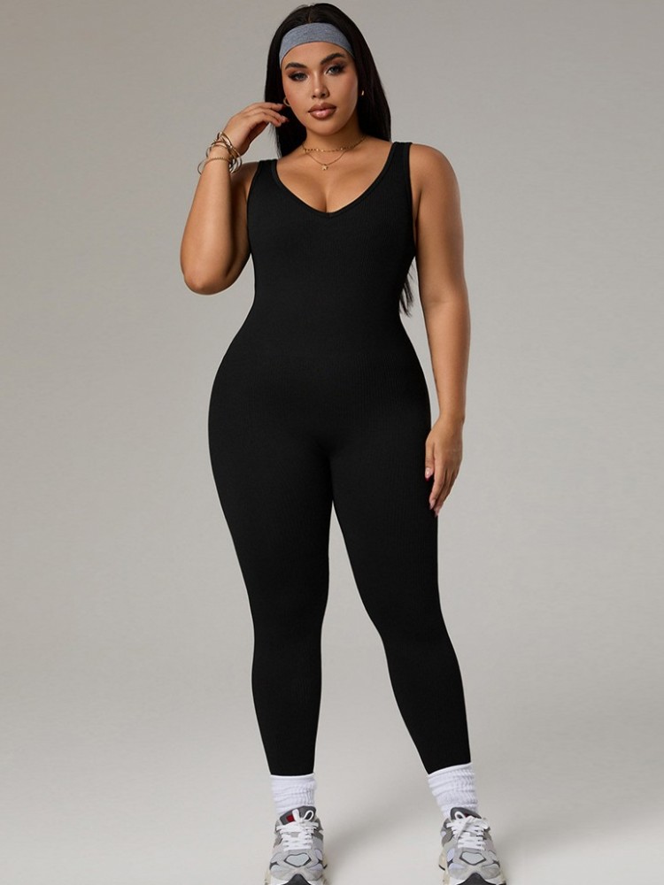 Yoga Fitness Outfit - Plus Size Women's Tracksuit Gym Workout