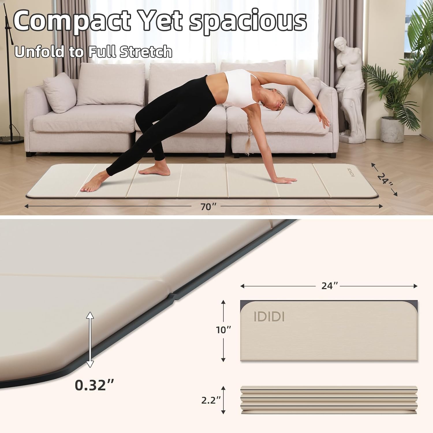 Foldable Yoga Mat Extra Thick  - Yoga Fitness Studio ulasan dan harga
