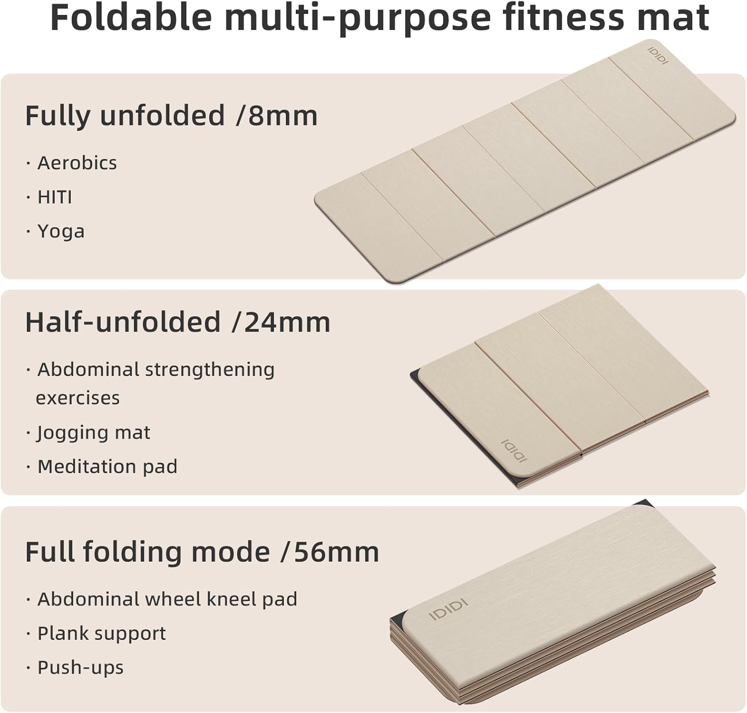 Foldable Yoga Mat Extra Thick  - Yoga Fitness Studio ulasan dan harga