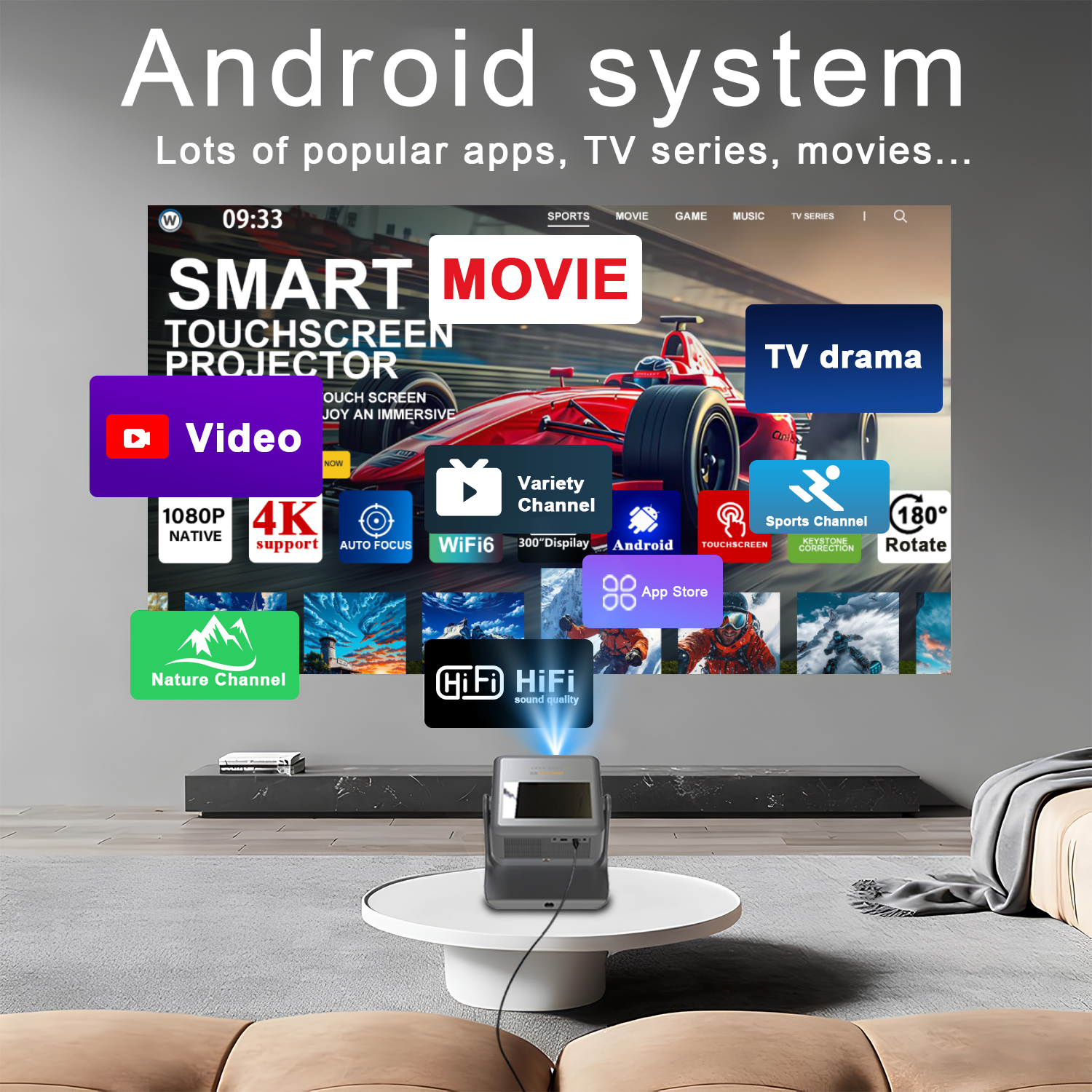 3-in-1 Tablet Projector Speake - Yoga Fitness Videos Free ulasan dan harga