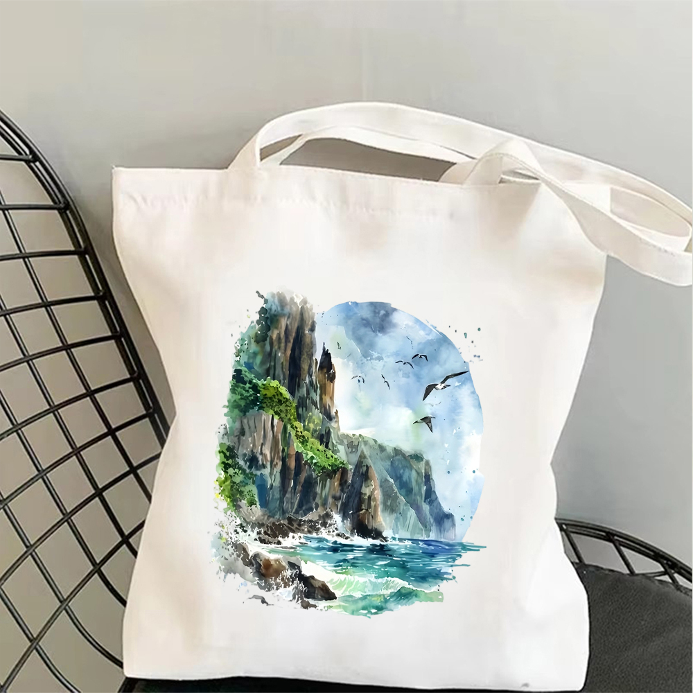 Tropical Beach Canvas Tote Bag - Yoga Fitness Bag ulasan dan harga